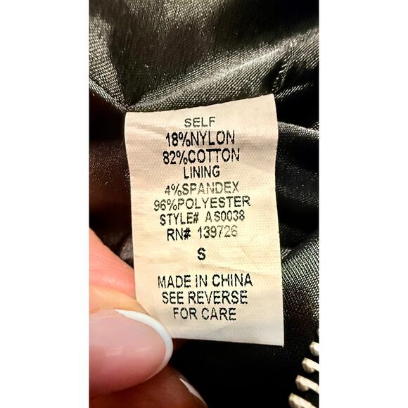 Honey Punch Mini Skirt S | Velvet Look Zip Front - Picture 8 of 9